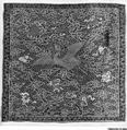 Rank Badge with Silver Pheasant, Silk, metallic thread, China