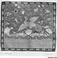 Rank Badge with Silver Pheasant, Silk, metallic thread, China