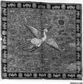 Rank Badge with Silver Pheasant, Silk, metallic thread, China