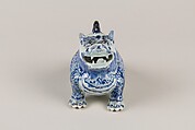Incense Burner in the Shape of a Dog, Porcelain painted in underglaze blue, China