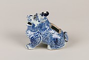 Incense Burner in the Shape of a Dog, Porcelain painted in underglaze blue, China
