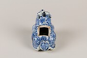 Incense Burner in the Shape of a Dog, Porcelain painted in underglaze blue, China