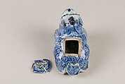 Incense Burner in the Shape of a Dog, Porcelain painted in underglaze blue, China