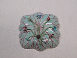 Dish with figures by a lotus pond, Porcelain painted in overglaze polychrome enamels (Jingdezhen ware), China