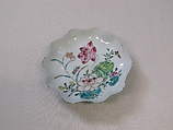 Lotus dish, Porcelain painted in overglaze polychrome enamels and with applique decoration (Jingdezhen ware), China