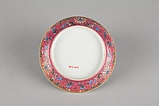 Saucer, Porcelain painted in overglaze polychrome enamels and silver, with engraved decoration, China