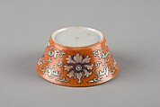 Cup (from a set of eight), Porcelain with iron-red glaze, painted in overglaze polychrome enamels, China