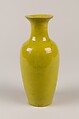 Vase, Porcelain with yellow glaze, China
