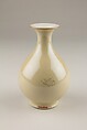 Vase, Porcelain with café-au-lait glaze over an incised design, China