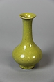 Vase, Porcelain with crackled glaze and yellow enamel overglaze, China