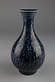 Vase, Porcelain with mottled blue and black glaze, China