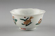 Cup with duck, fish, and flowers, Porcelain painted in overglaze polychrome enamels (Jingdezhen ware), China