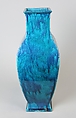 Square vase, Porcelain with streaked turquoise glaze (Jingdezhen ware), China