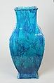Square vase, Porcelain with streaked turquoise glaze (Jingdezhen ware), China