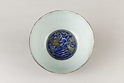 Bowl, Porcelain painted in underglaze blue and overglaze yellow enamel, China