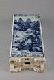 Table screen with immortals and landscape, Porcelain painted in underglaze cobalt blue (Jingdezhen ware), China