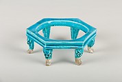 Hexagonal stand, Porcelain with turquoise glaze, China
