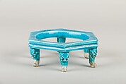 Hexagonal stand, Porcelain with turquoise glaze, China