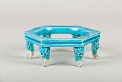 Hexagonal stand, Porcelain with turquoise glaze, China