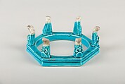 Hexagonal stand, Porcelain with turquoise glaze, China