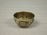 Cup, Buff ware covered with a crackled glaze and decorated with gold and enamel (Satsuma ware), Japan