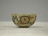 Cup, Buff ware covered with a crackled glaze and decorated with gold and enamel (Satsuma ware), Japan