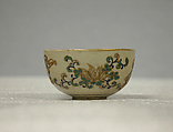 Cup, Buff ware covered with a crackled glaze and decorated with gold and enamel (Satsuma ware), Japan