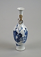 Vase with ladies, Porcelain painted in underglaze cobalt blue (Jingdezhen ware), China