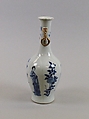 Vase with ladies and plants, Porcelain painted in underglaze cobalt blue with gold pigment (Jingdezhen ware), China
