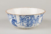 Bowl with figural scene, Porcelain painted in underglaze cobalt blue (Jingdezhen ware), China