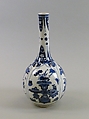 Vase with flowers, Porcelain painted in underglaze cobalt blue (Jingdezhen ware), China