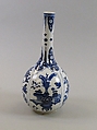 Vase with flowers, Porcelain painted in underglaze cobalt blue (Jingdezhen ware), China