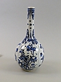 Vase with flowers, Porcelain painted in underglaze cobalt blue (Jingdezhen ware), China