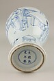 Vase with scholars in a garden, Porcelain painted in underglaze cobalt blue (Jingdezhen ware), China