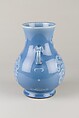 Vase, Porcelain with reserve decoration and slight relief on a light blue ground, China