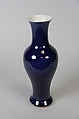Vase, Porcelain with dark blue glaze, China