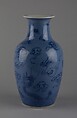 Vase with dragons, Porcelain painted in cobalt blue under light blue glaze (Jingdezhen ware), China