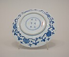 Plate with Monkey, Bees, Magpie, and Deer, Porcelain painted with blue underglaze, China