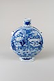 Pilgrim Bottle, Porcelain painted in underglaze blue, China
