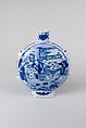 Pilgrim Bottle, Porcelain painted in underglaze blue, China