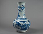 Vase with scenes from Romance of the West Chamber, Porcelain painted in cobalt blue under transparent glaze (Jingdezhen ware), China
