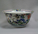 Bowl with geese, Porcelain painted in underglaze blue and overglaze enamels, China