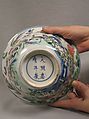 Bowl with geese, Porcelain painted in underglaze blue and overglaze enamels, China