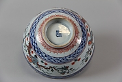 Bowl, Porcelain painted in underglaze blue, with overglaze polychrome enamels of a later date, China