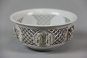 Cup, Porcelain with low- and high-relief and pierced decoration, in the biscuit and under a clear glaze, China
