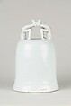 Bell, Porcelain with low-relief decoration under clear glaze.  Dehua ware (blanc de chine), China