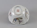 Bowl, Porcelain painted in overglaze enamels, with engraved decoration, China