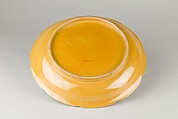 Dish with flowers, Porcelain painted in polychrome enamels over yellow glaze (Jingdezhen ware), China