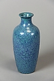 Vase, Porcelain with a dappled blue and green glaze, China