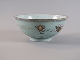 Bowl with eight Buddhist treasures, Porcelain painted in polychrome enamels over a celadon glaze (Jingdezhen ware), China